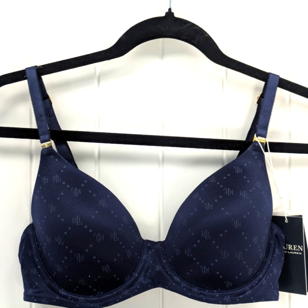 Lauren Ralph Lauren Navy Full-Coverage T-shirt Bra